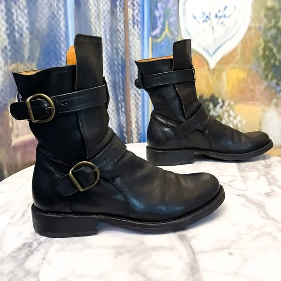 Fiorentini + Baker Eternity 713 Black Leather Biker Boots Size 37 EUC - Picture 4 of 10